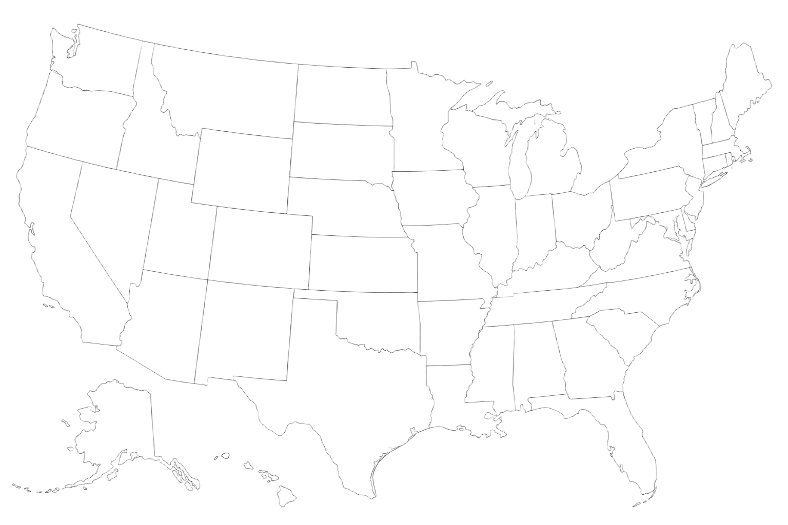 Outline map of the United States